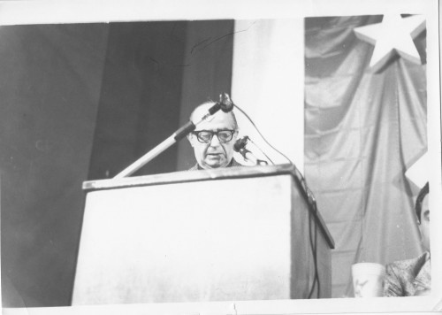 1978, ott. Teatro comunale: Carlo Zaghini al podio del 4° Congresso Comunale del PCI corianese
