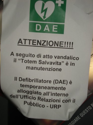 Provvisorio utilizzo parziale del defibrillatore