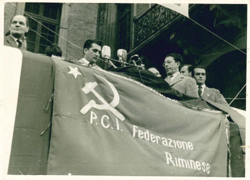 1953. Da sx ..., Mario Soldati, Pietro Secchia, Davide Celli