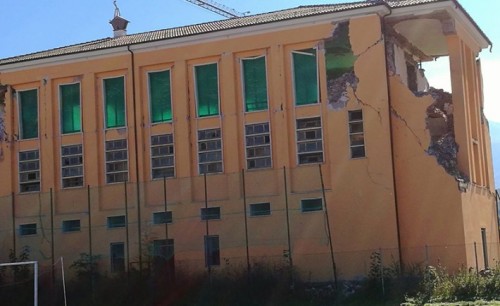 L'Istituto Alberghiero di Amatrice dopo il terremoto del 24 agosto 2016
