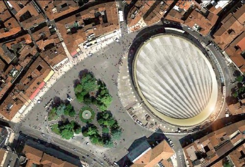 Il progetto di copertura dell'Arena di Verona dell GMP 