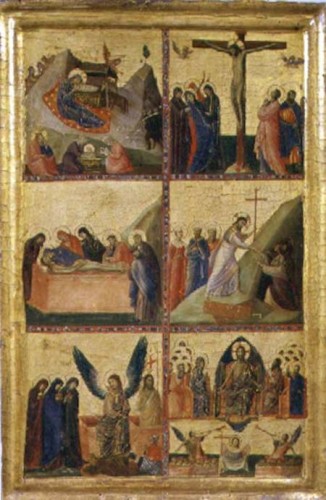 KAB76927 Scenes from the Passion (panel) by Giovanni da Rimini (14th century) oil on panel Palazzo Barberini, Rome, Italy Italian, out of copyright