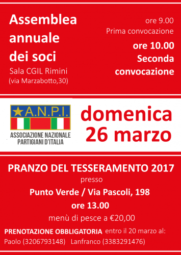 Pranzo tesseramento Anpi 2017