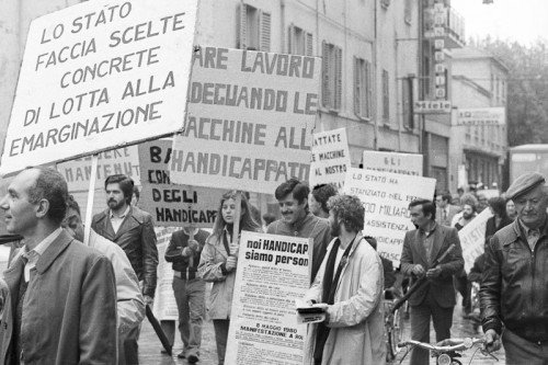 Primo Maggio 1980. Si riconoscono Nino Barbaresi, Roberto Soldati, Emanuele Zabaglio.