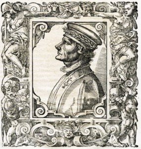 Francesco Filelfo in una stampa di Paolo Giovio (1577)