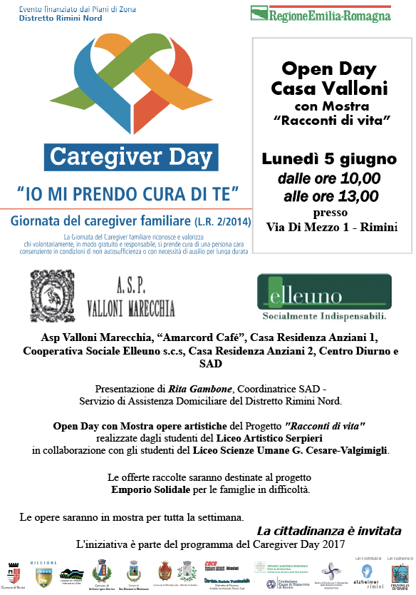 Rimini lunedì al Valloni Caregiver day con la Mostra Racconti di vita Chiamamicitta