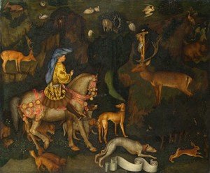 Full title: The Vision of Saint Eustace Artist: Pisanello Date made: about 1438-42 Source: http://www.nationalgalleryimages.co.uk/ Contact: picture.library@nationalgallery.co.uk Copyright © The National Gallery, London