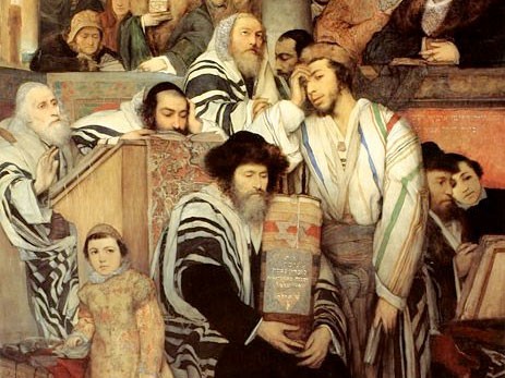 brei pregano nella Sinagoga durante lo Yom Kippur (M. Gottlieb, 1878)